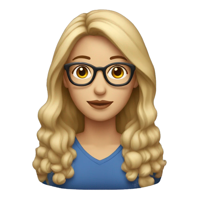 mujer mediana edad cabello rubio y lentes emoji