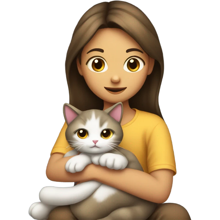 Girl with cat emoji