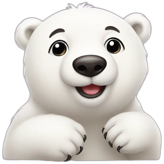 love cute polar bear emoji