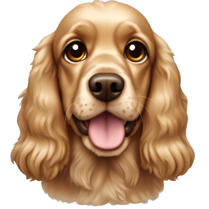 English cocker spaniel golden color with brown eyes  emoji