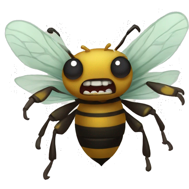 A angry possessed demon bee emoji