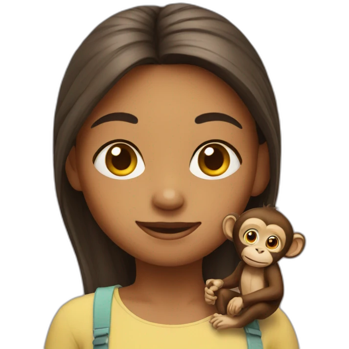 Girl with monkey emoji