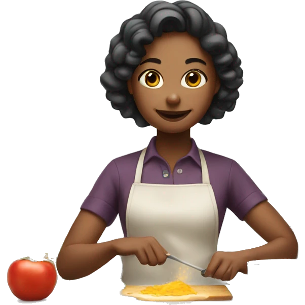 A young woman cooking  emoji