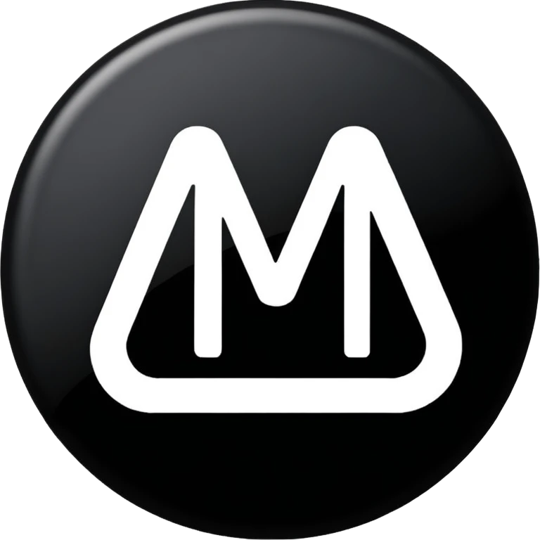 Black Circle with MB written on it emoji