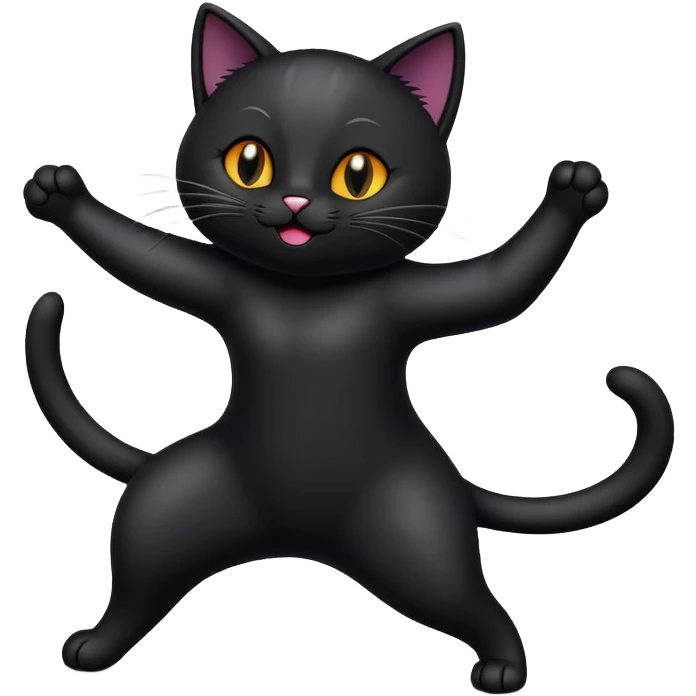 танцующий черный кот emoji