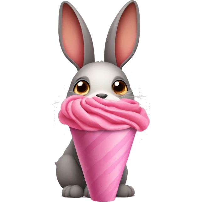 Conejo cafe con un moño rosa  emoji