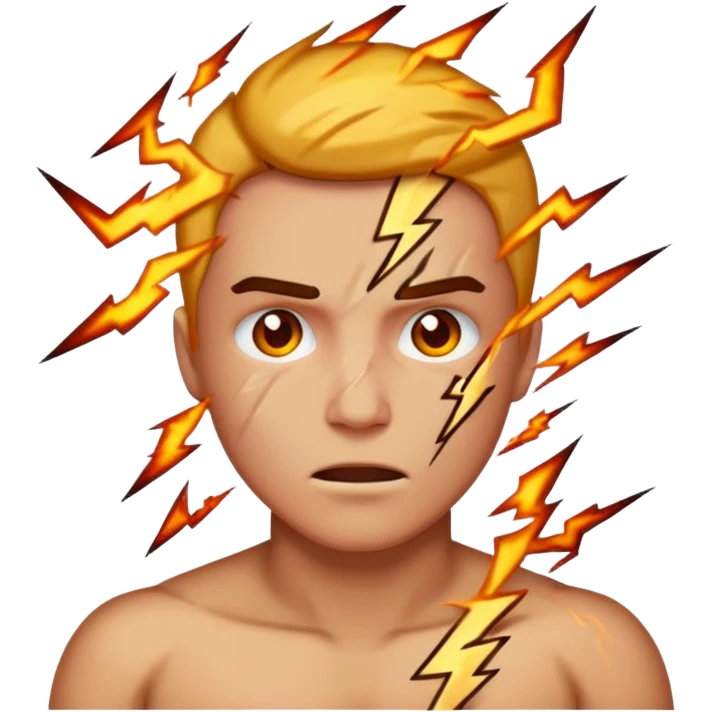 Lightning and a human emoji