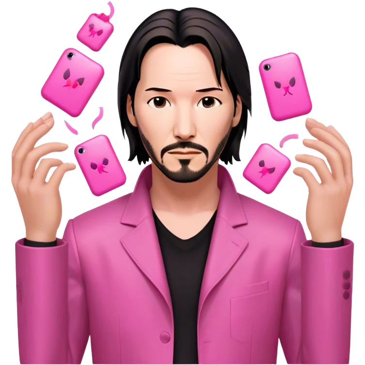 Keanu Reeves Neo Matrix pink emoji