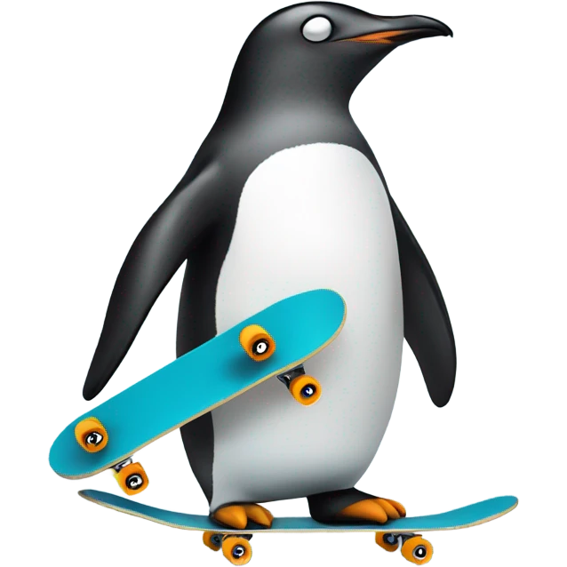 penguin with skateboard emoji