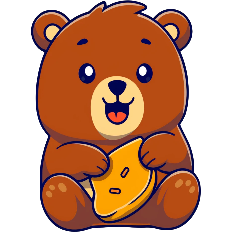 Bear eating bread emoji