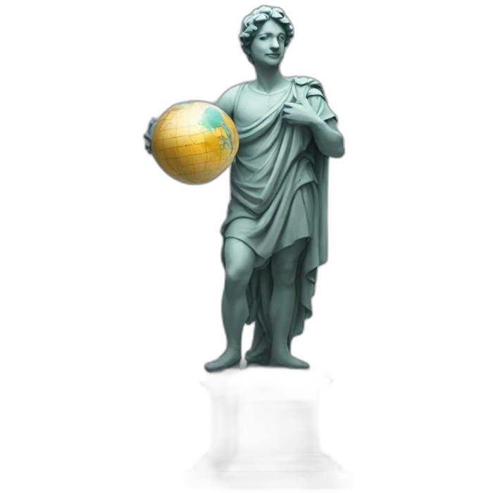 italian statue holding a globus emoji
