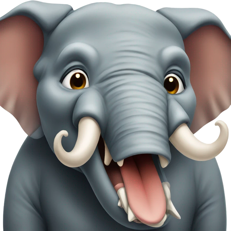Mean scary angry elephant snarling  emoji