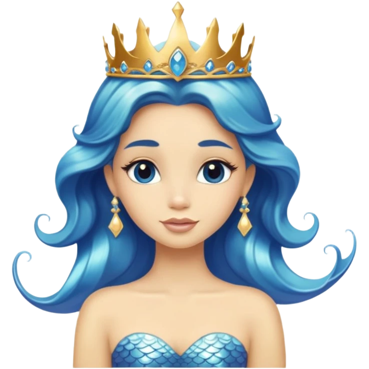 Blue mermaid with a Tiara  emoji