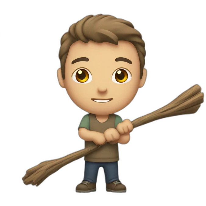 mark holding a stick caucasian emoji