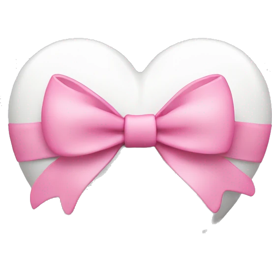 white heart with pink bow emoji