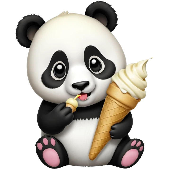 Panda eating ice cream emoji