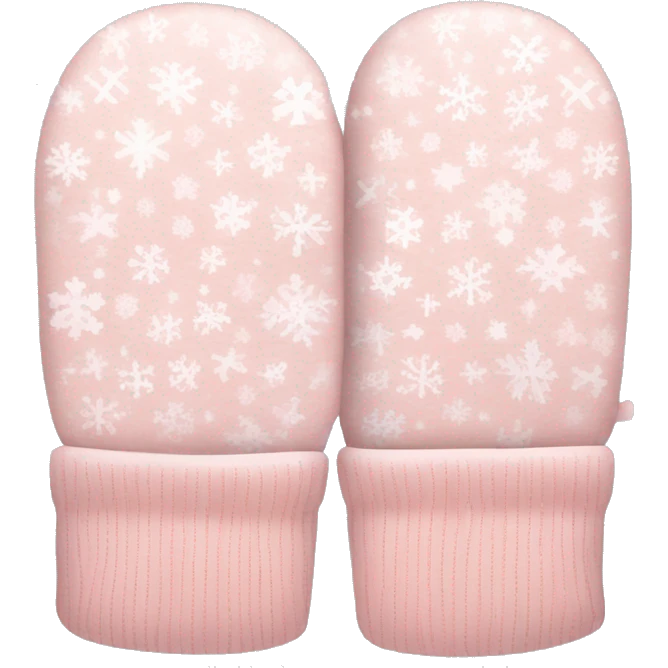 Pale pink Christmas mittens  emoji
