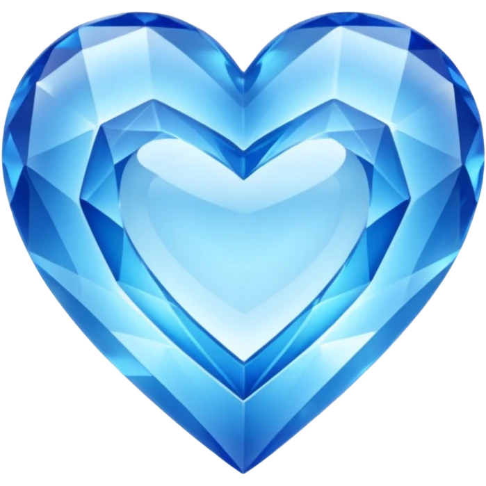 Blue completely  chrystalised heart  emoji