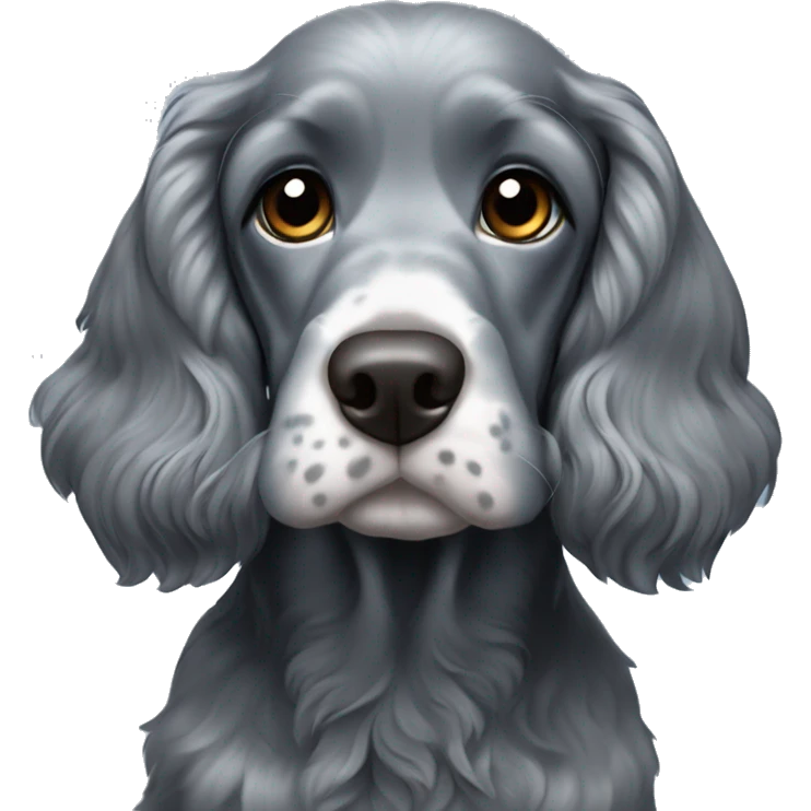 Blue Rowan cocker spaniel grey emoji