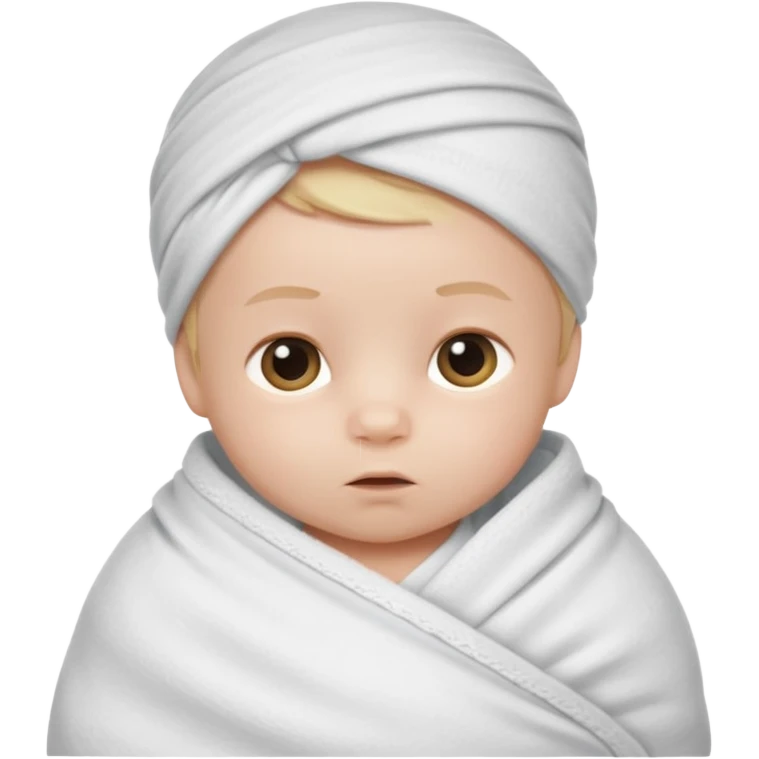 A baby boy wrapped up in a swaddle emoji