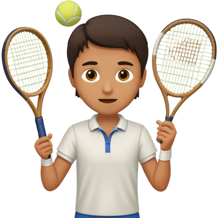 Tennisman qui joue avec une raquette troué  emoji