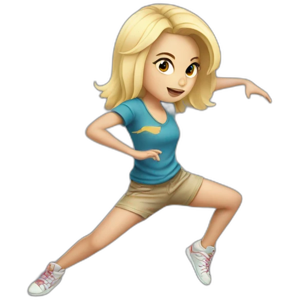 blonde girl breakdancing emoji