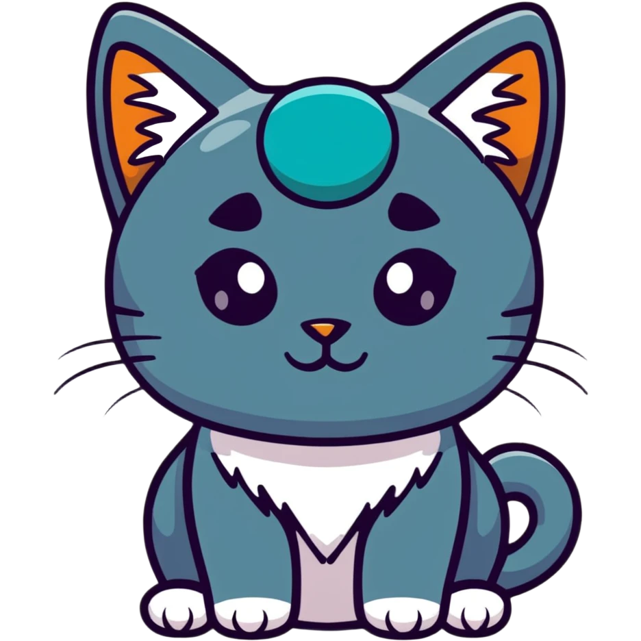 cartoon sticker of a cat with gemstone fur emoji