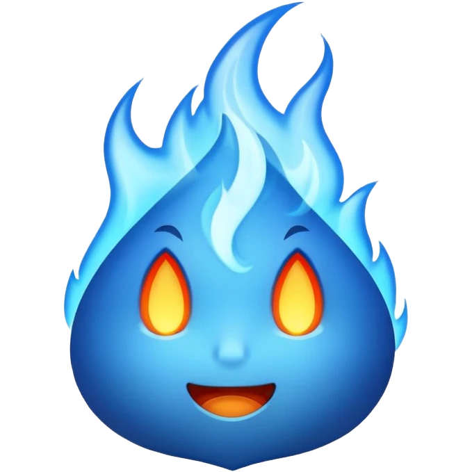 Fire blue emoji