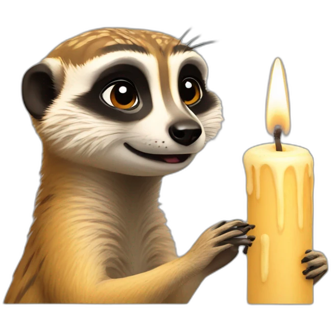 meerkat blowing out a big candle emoji