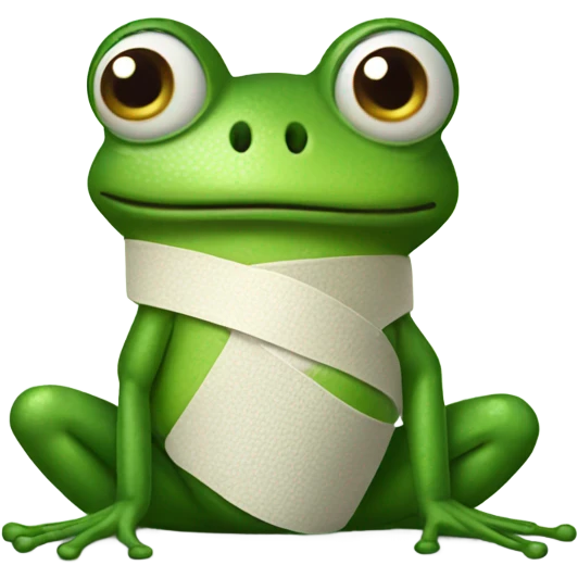 Frog with bandaged belly emoji