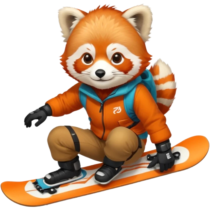 Snowboarder Red Panda emoji