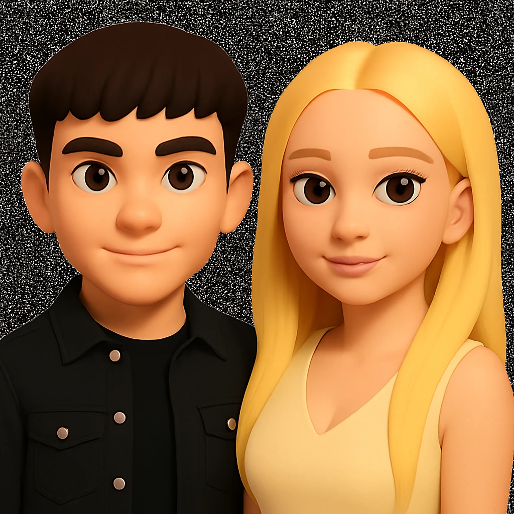 Slightly increase the volume of the upper body of the girl and slightly rotate her to face forward, preserving the style of the original image. emoji