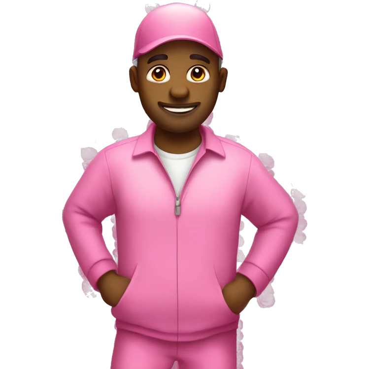 Stive job wearing pink emoji