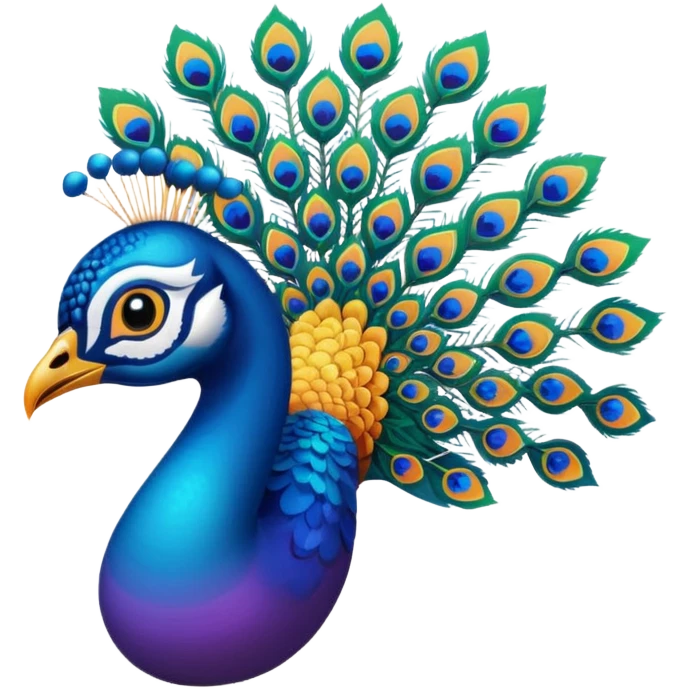 i want a peacock, multiple colors, relatively abstract, bright gradient emoji