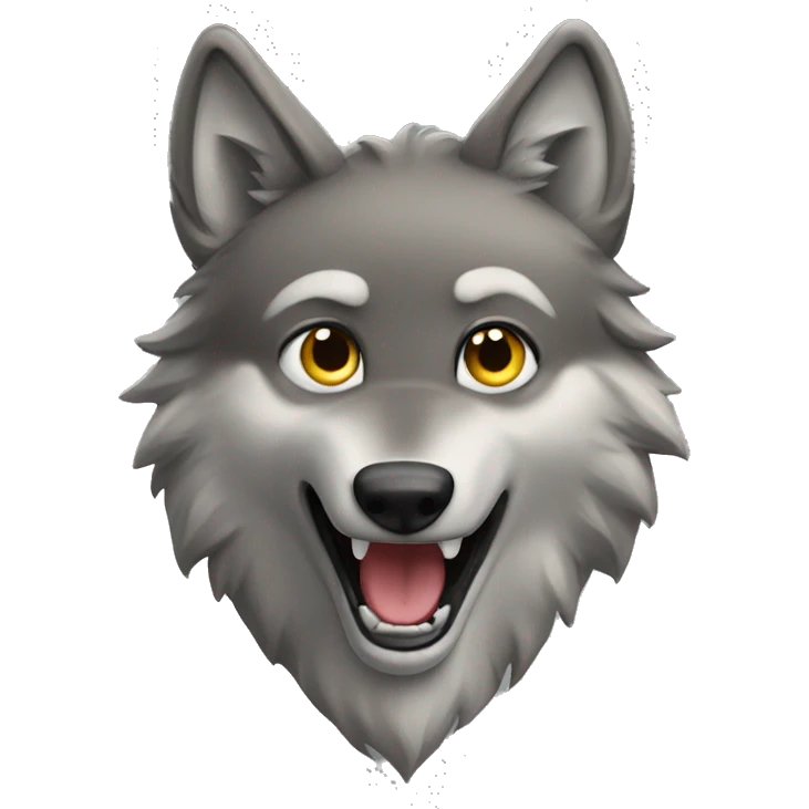 young wolf playing  emoji