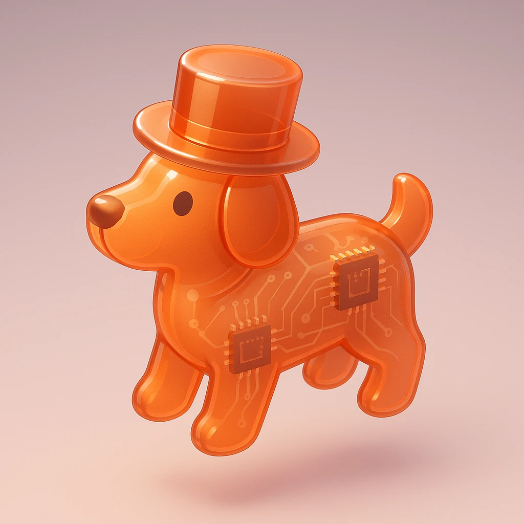 dog with tophat emoji
