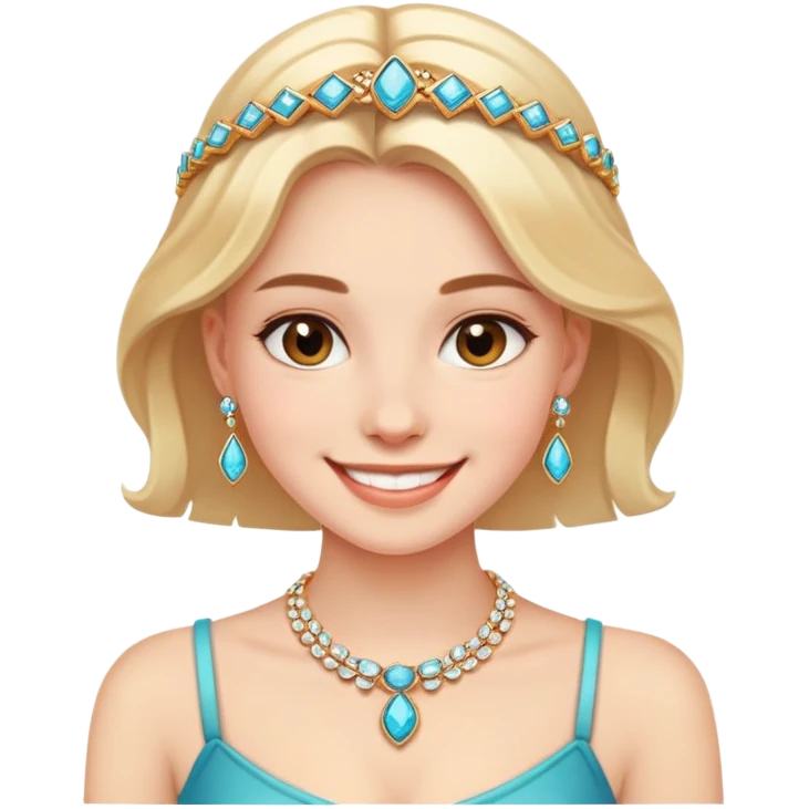 smiling girl with jewelry emoji