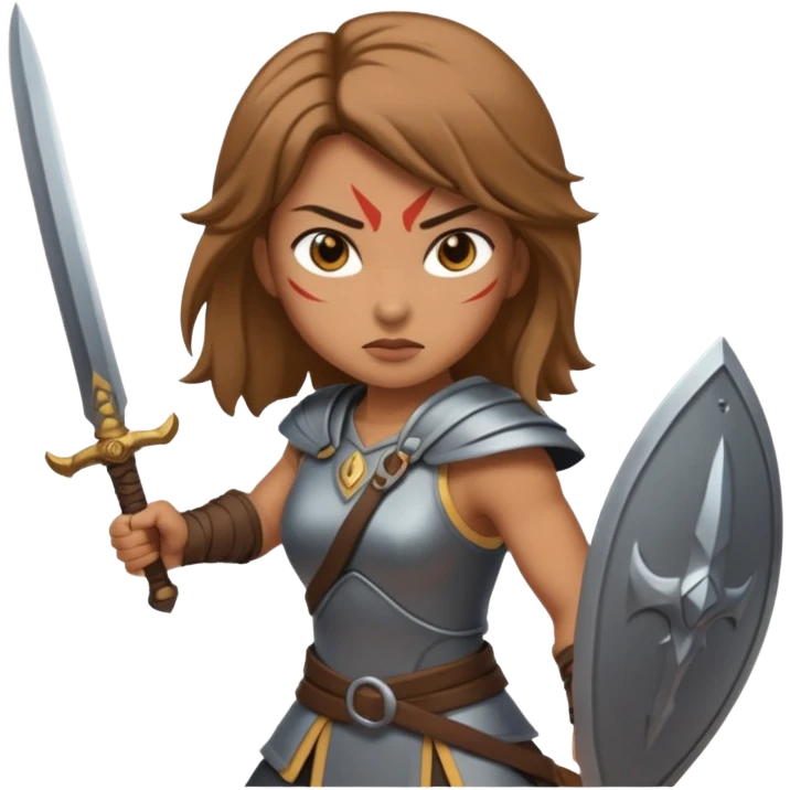 a woman warrior with blade emoji