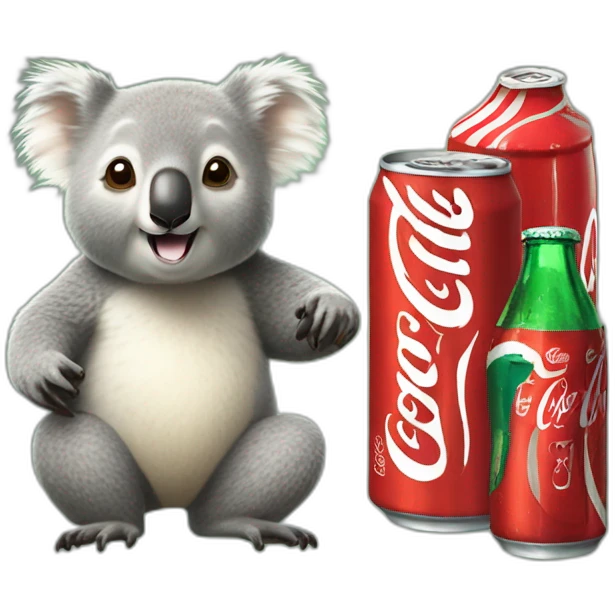 Koala and quokka with Coca Cola emoji
