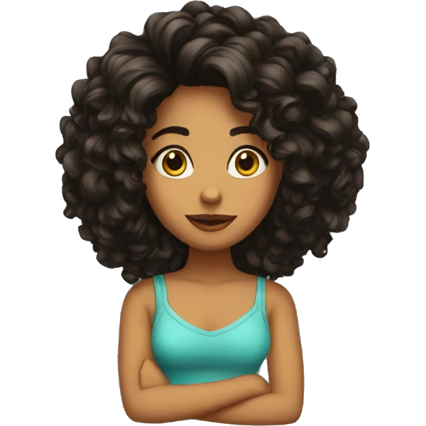 Chica cabello negro emoji