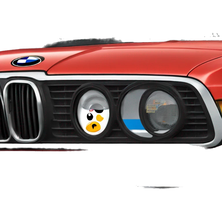 BMW E30 in red with license Plate AÖ-X 325H emoji