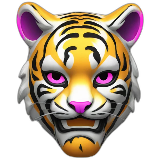 neon tiger Japanese mask emoji