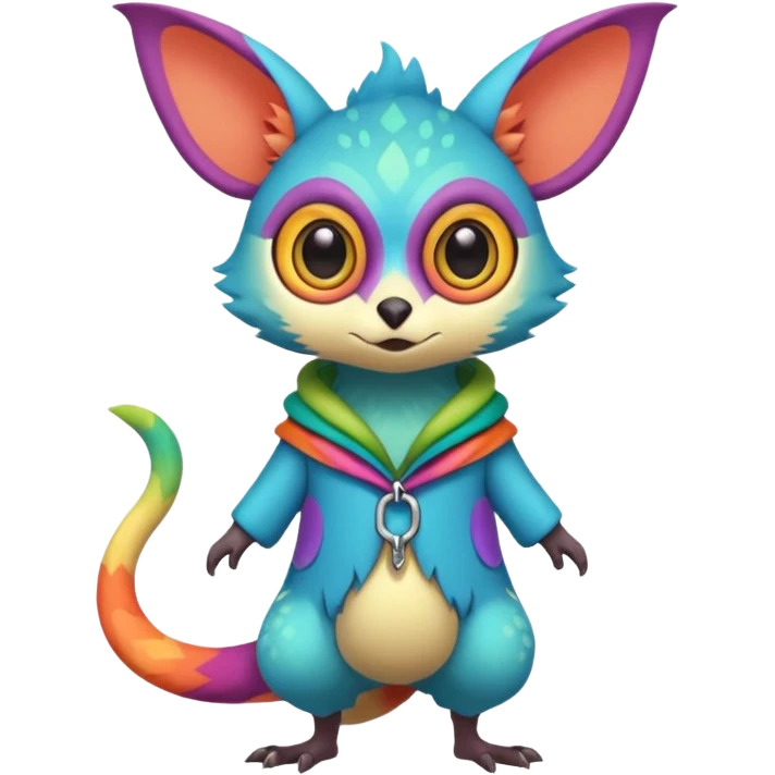 modern colorful Fakémon-Trico-creature (full body) emoji
