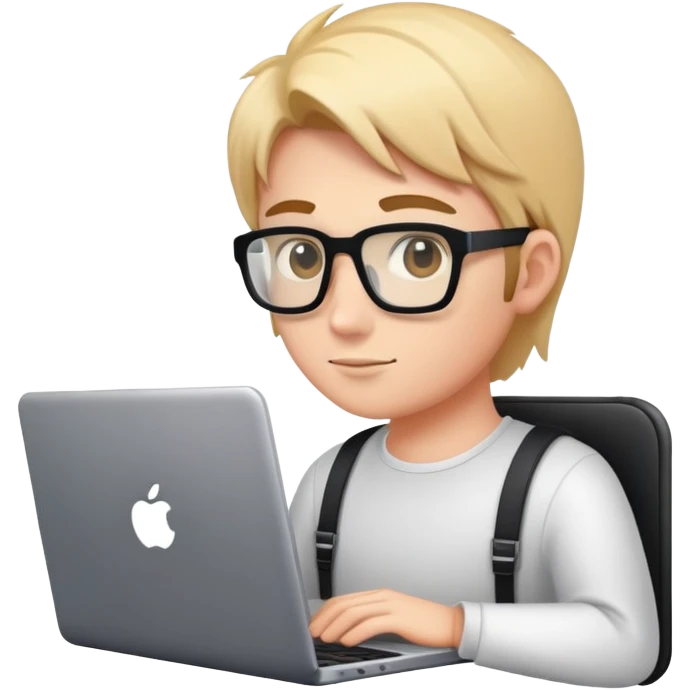 cool developer with laptop and code symbols emoji
