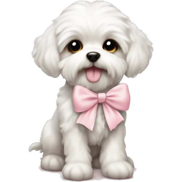 schichon puppy with pale pink bow emoji