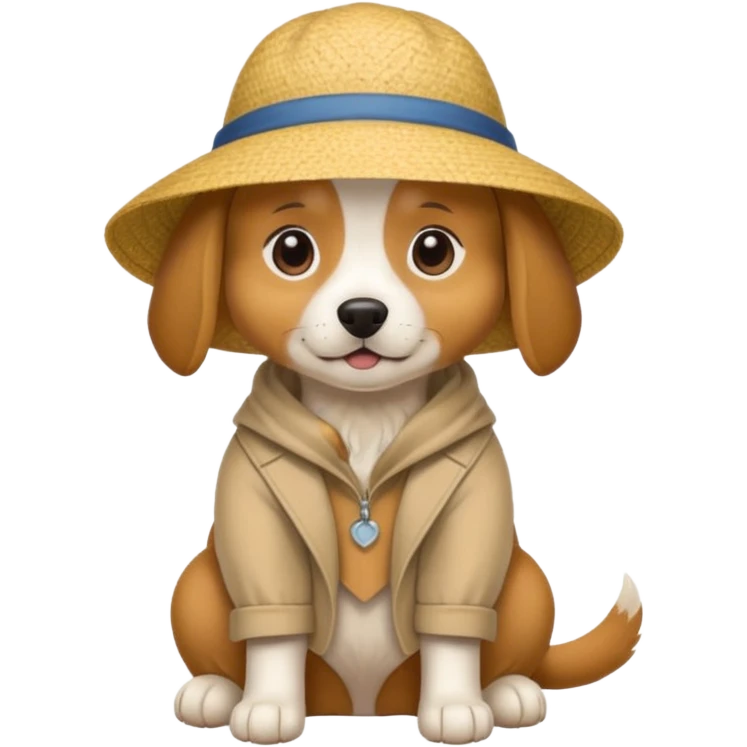 Hund mit Sonnenhut  emoji