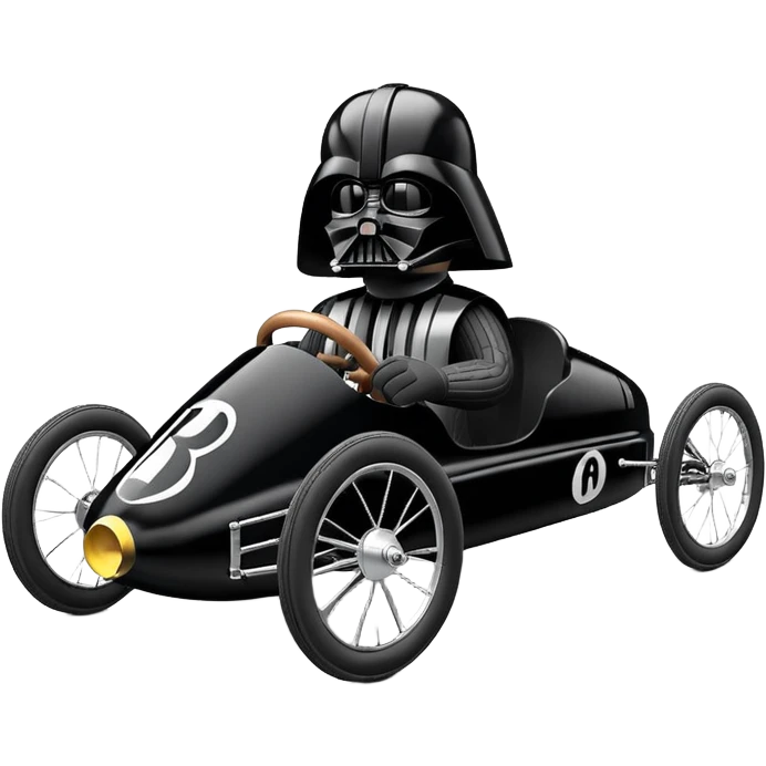 Darth Vader’s plush and refined streamlined two cylinder racing cyclekart with advanced rugged suspension and steering  emoji