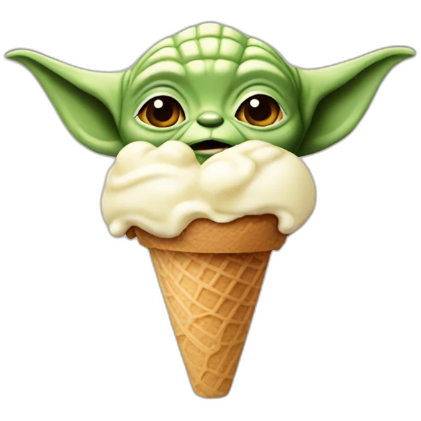 Yoda holing ice cream emoji