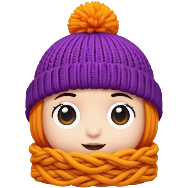 A 3D cartoon knitted wool beanie hat with visible yarn loops, vibrant color, soft lighting, Memoji-style rendering. emoji
