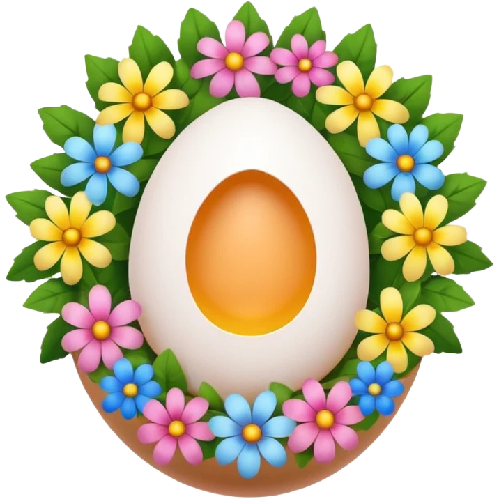 Egg with a wreath of flowers emoji